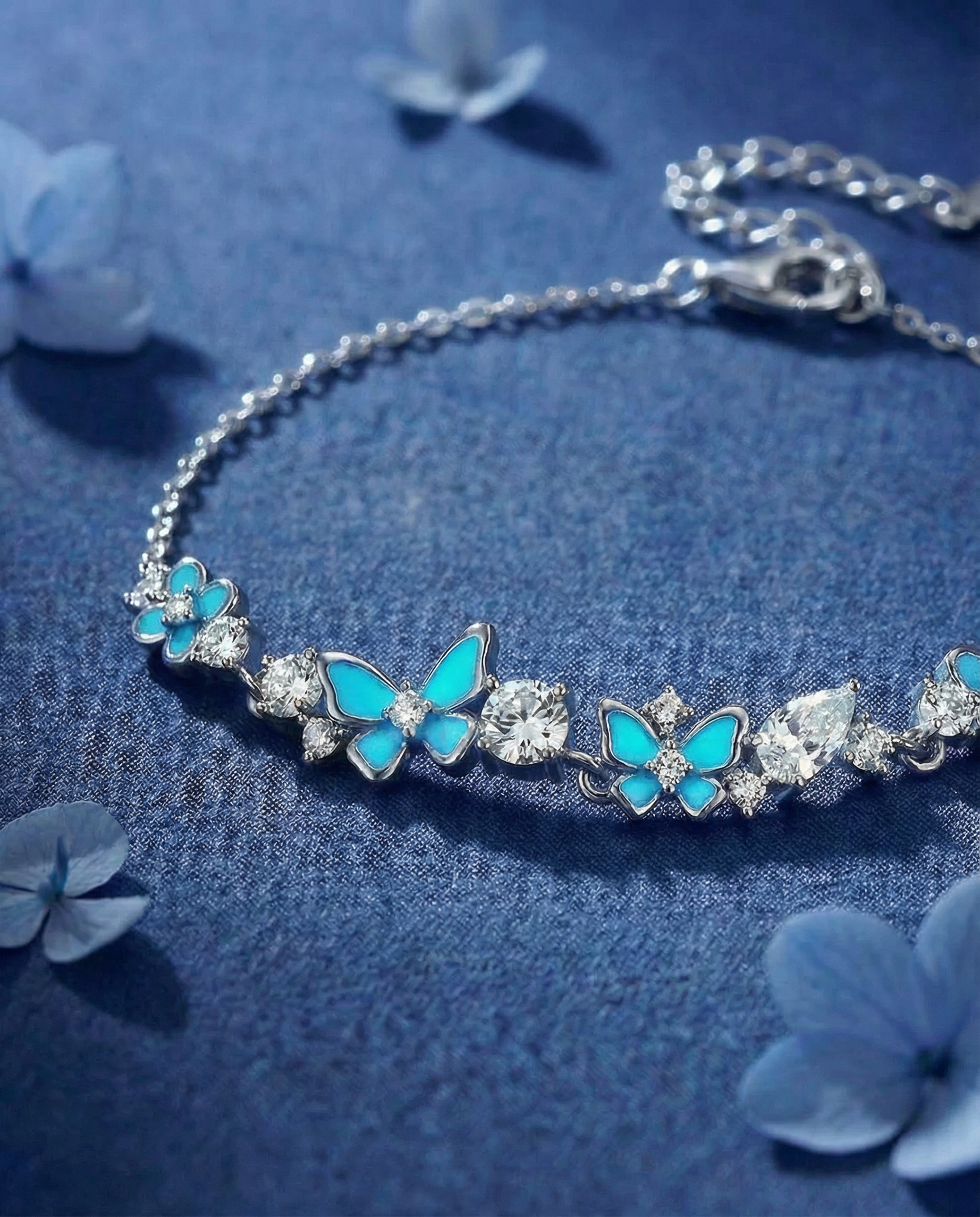 Butterfly Garden Bracelet - Blue