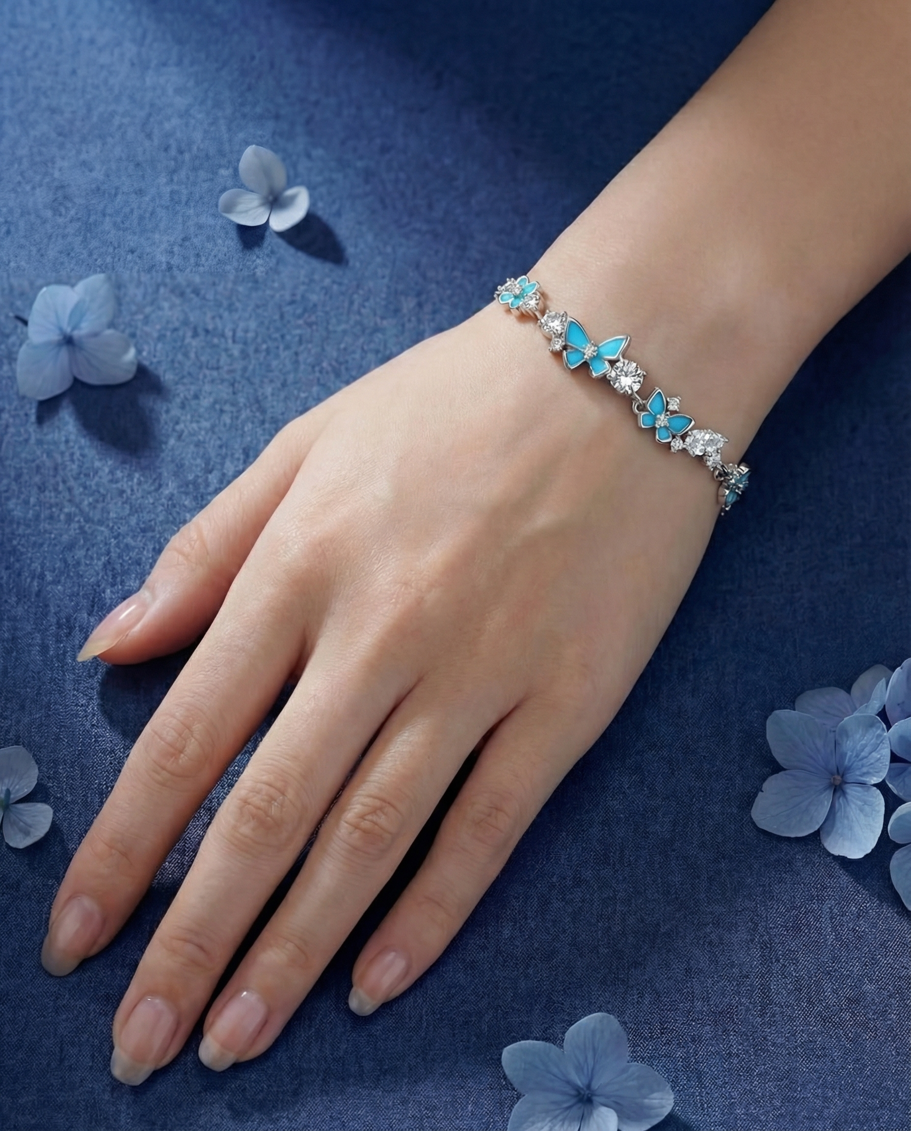 Butterfly Garden Bracelet - Blue