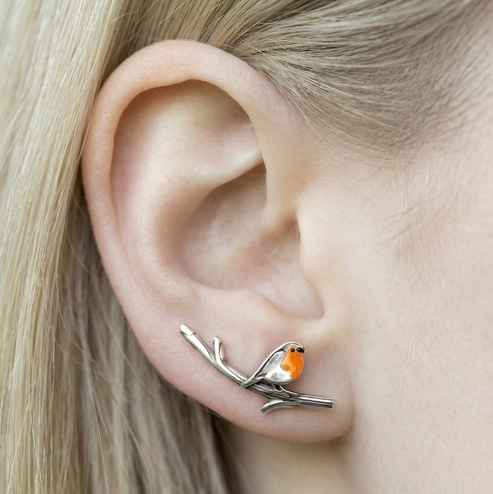 ROBIN BIRDS EARRINGS (PAIR)