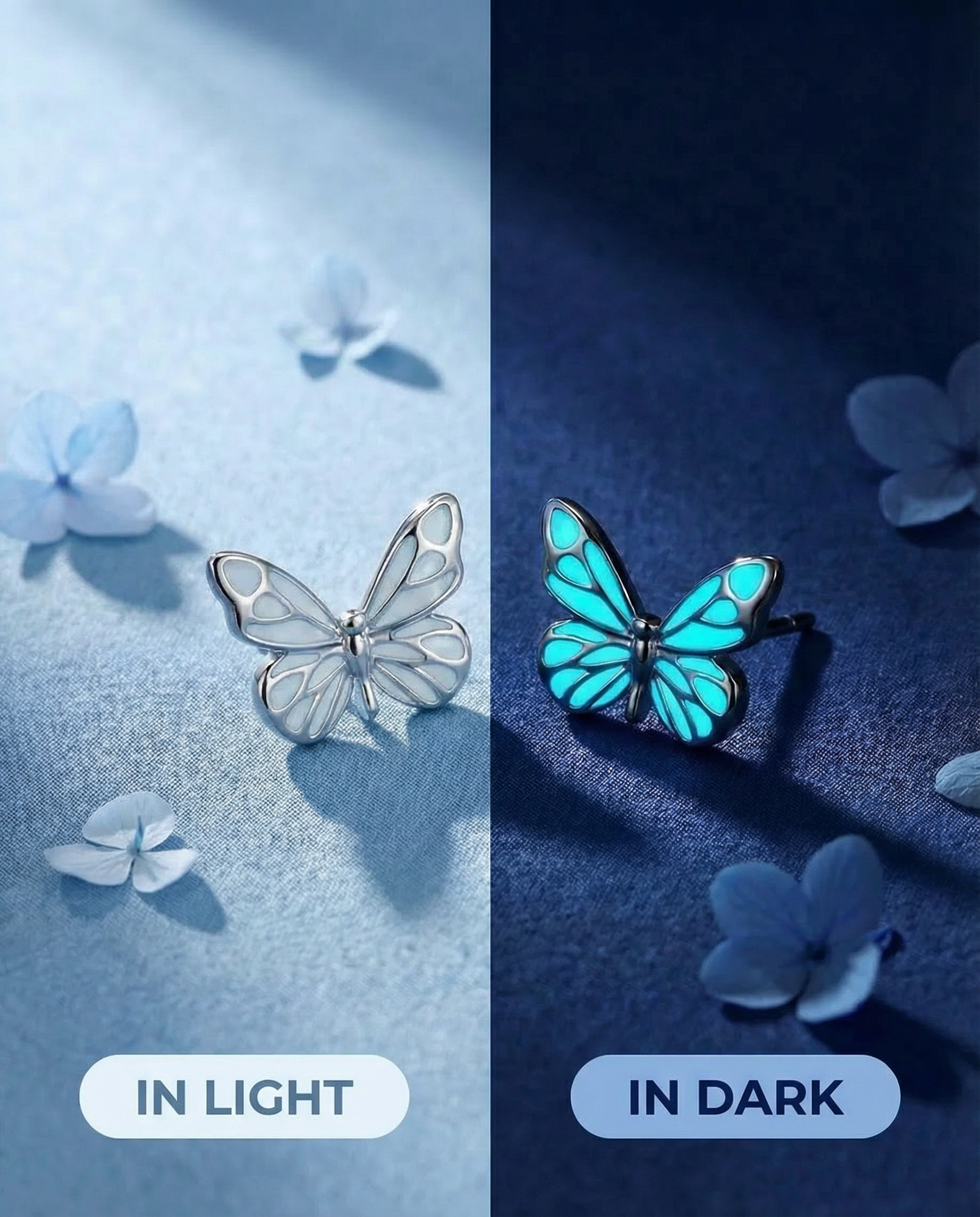 Earrings Butterfly - Blue