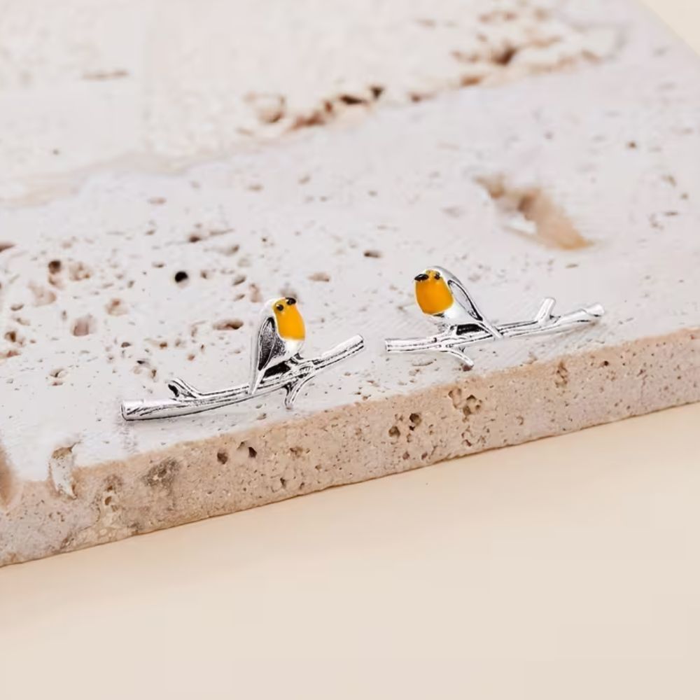 ROBIN BIRDS EARRINGS (PAIR)