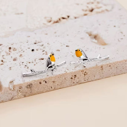 ROBIN BIRDS EARRINGS (PAIR)