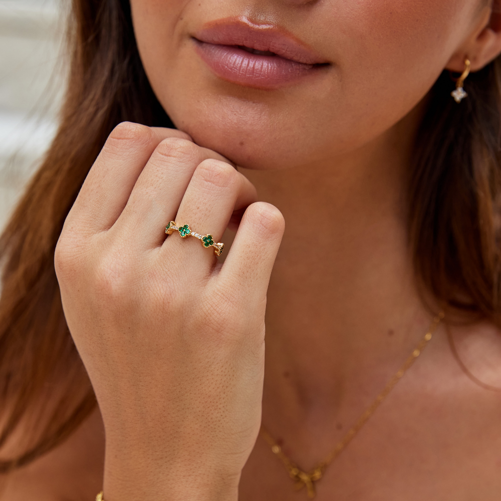 Luck – Clover Crystal Ring