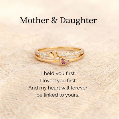 Elina™ | Mother & Daughter Linked Hearts Ring
