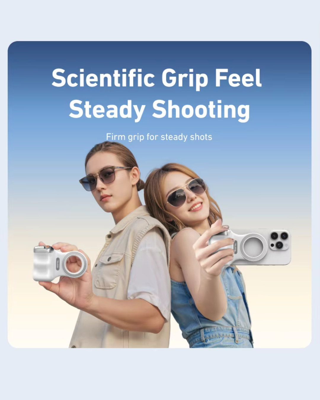 GripShot Pro – Magnetic Phone Camera Grip with Shutter & Fill Light