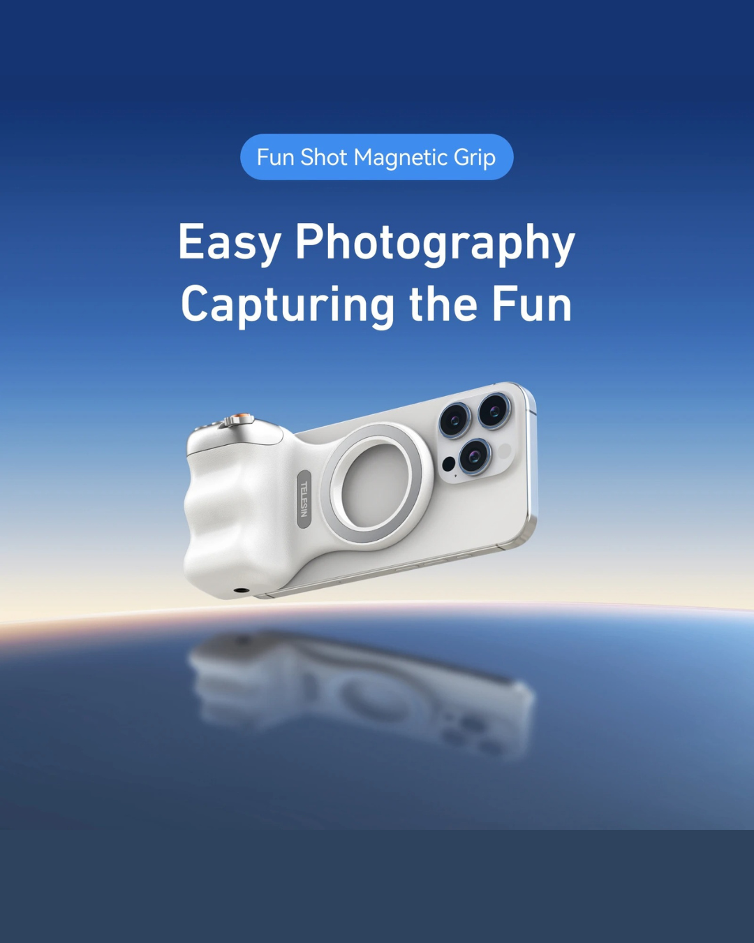 GripShot Pro – Magnetic Phone Camera Grip with Shutter & Fill Light