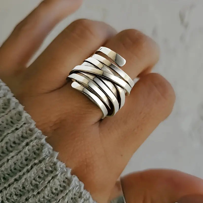 Bliss – Vintage Thick-Layer Silver Ring