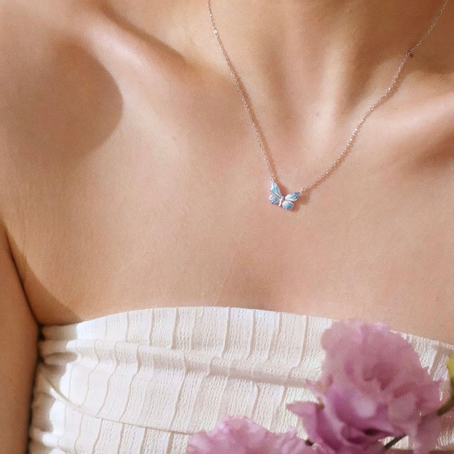 Necklace Butterfly - Blue