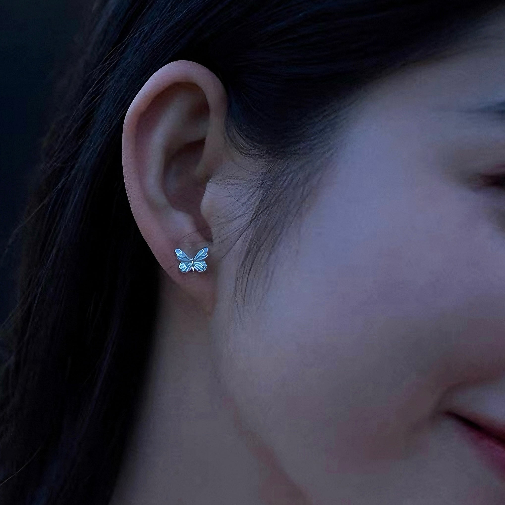 Earrings Butterfly - Blue