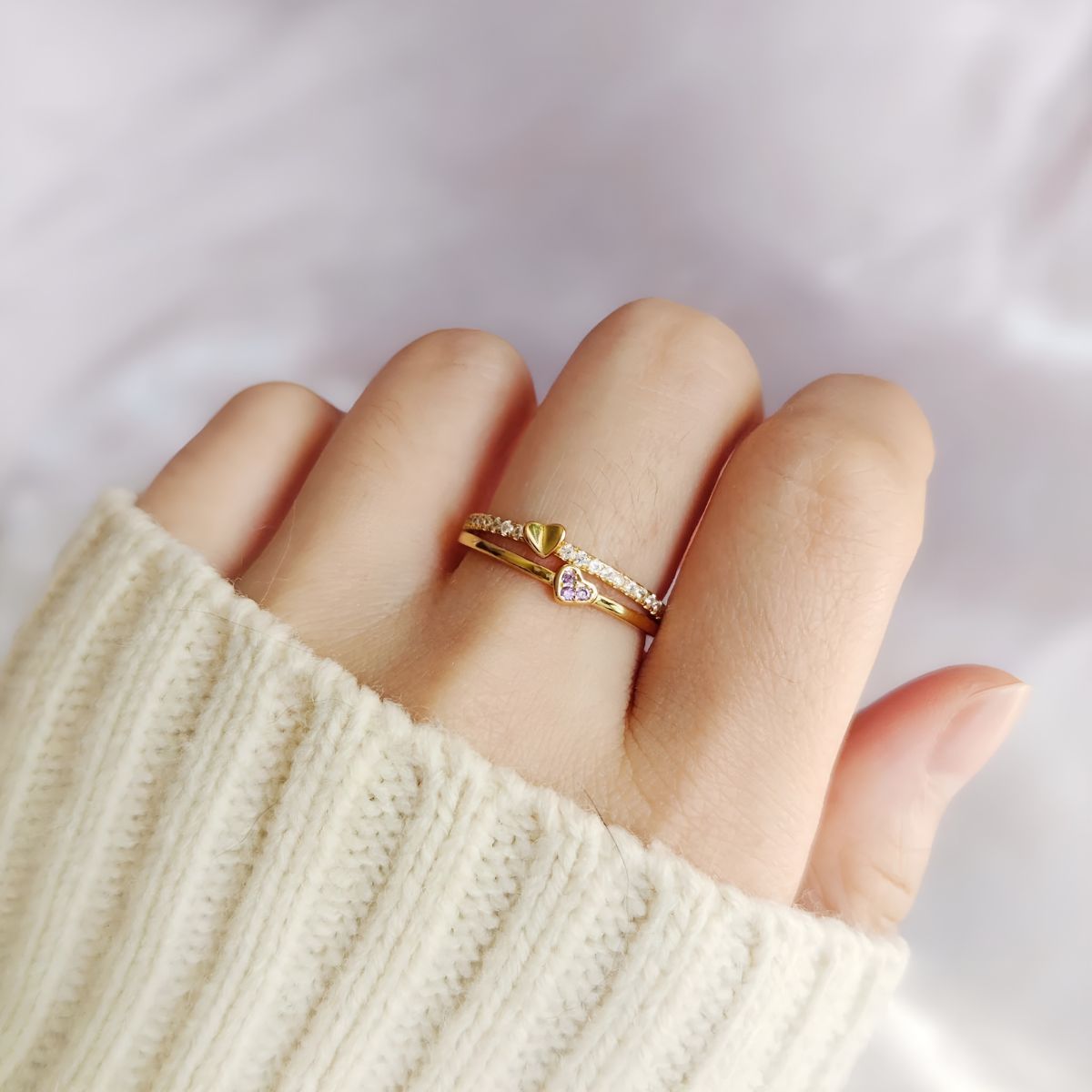 Elina™ | Mother & Daughter Linked Hearts Ring