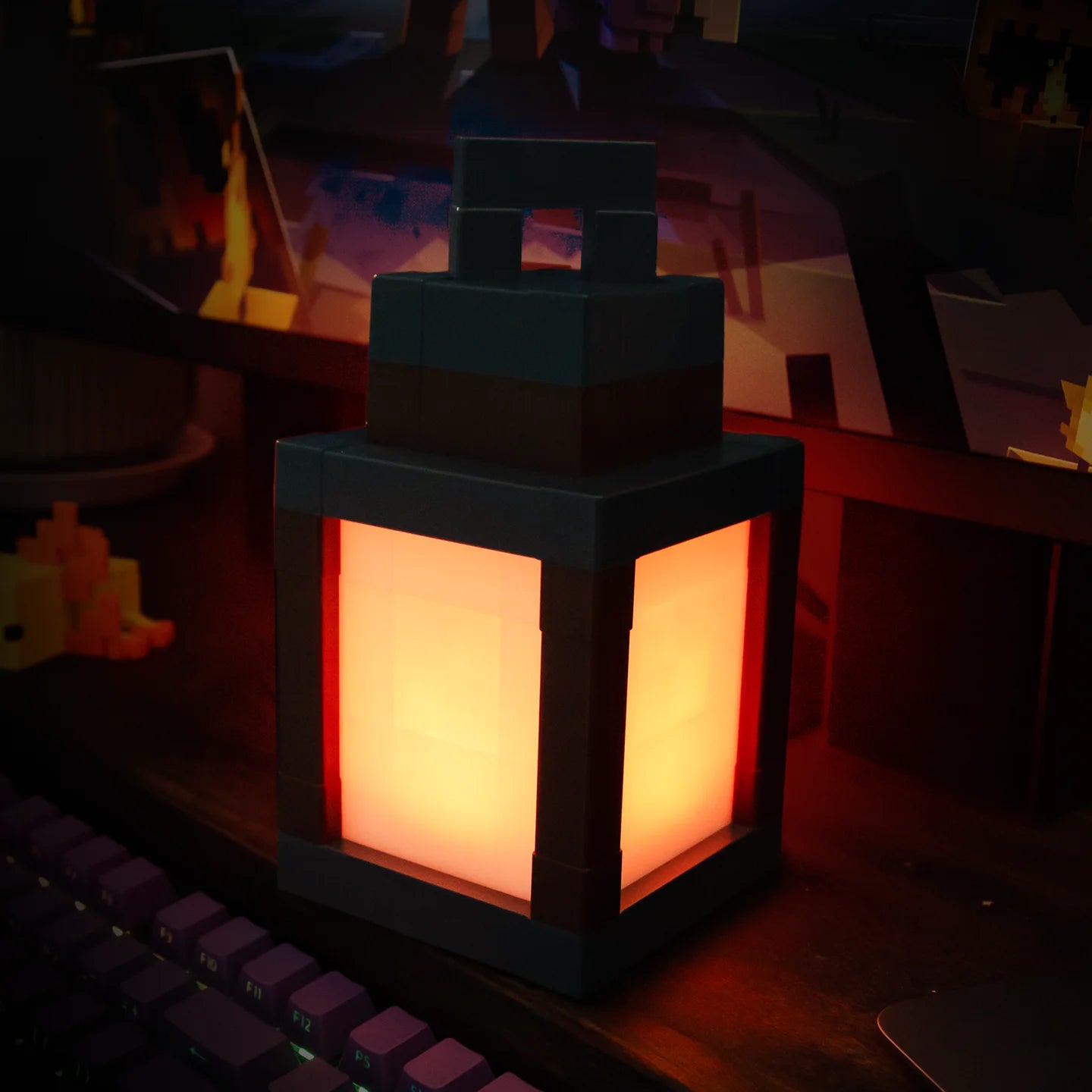 Minecraft Pixelated Soul Lantern – Gaming Room & Home Décor Light