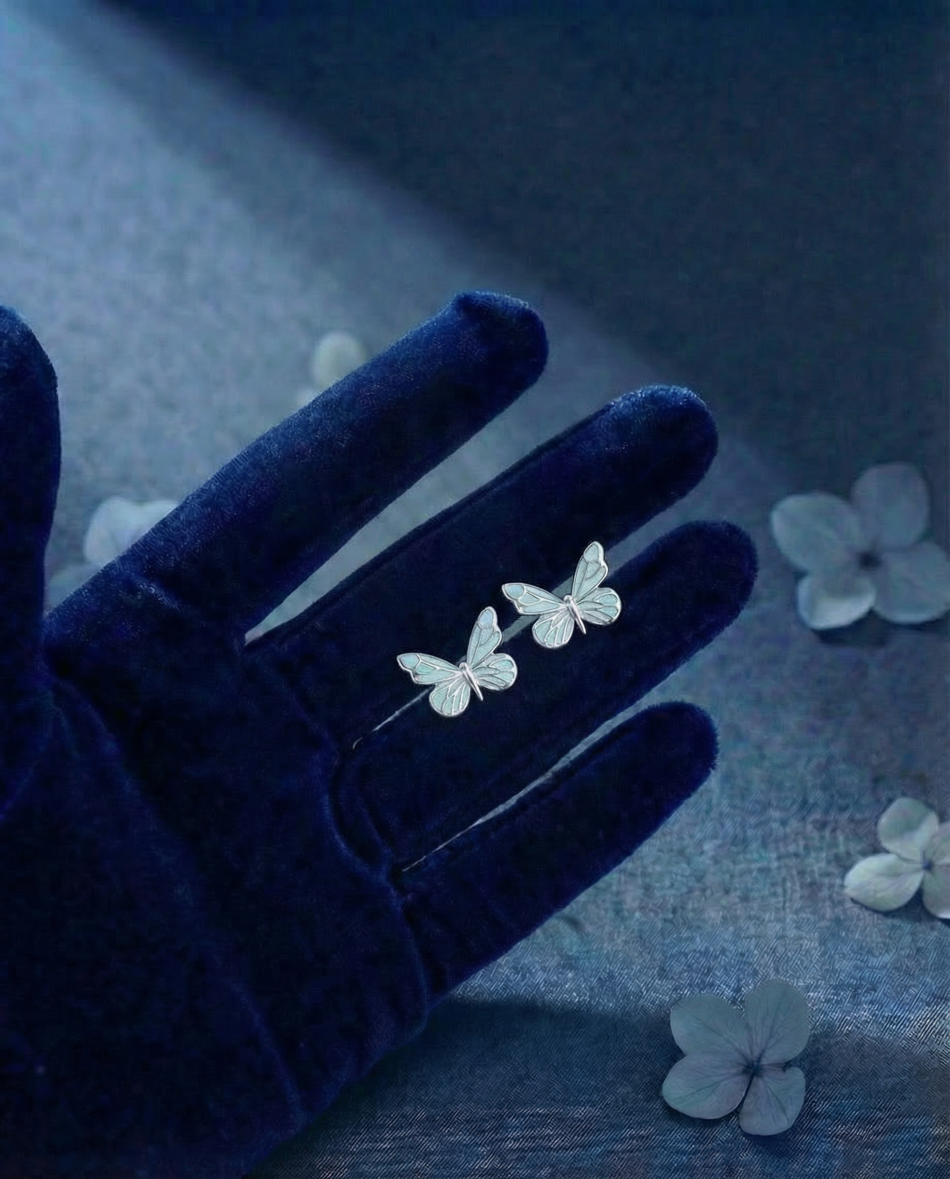 Earrings Butterfly - Blue