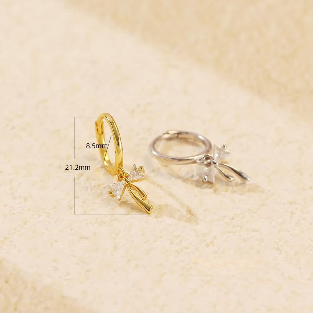 Ribbon Bow Huggie Earrings  (2PCS)
