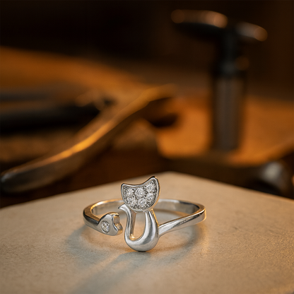 Open Cat Ring – Zirconia