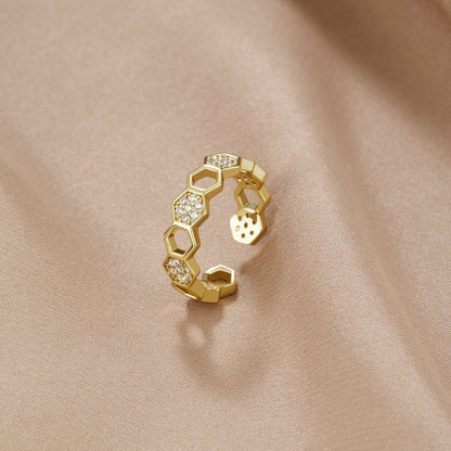 Bee – Gold & Crystal Ring