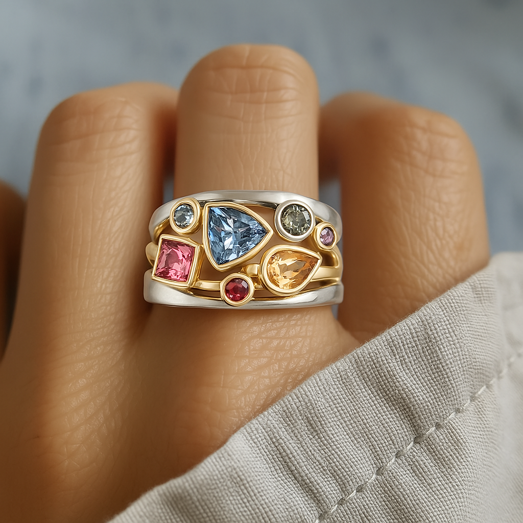 Vintage Multicolor Zirconia Ring
