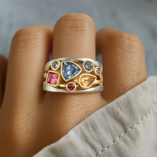 Vintage Multicolor Zirconia Ring