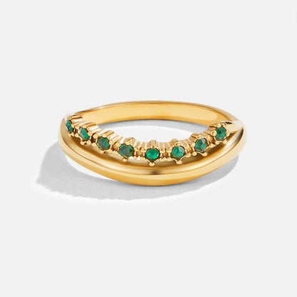 Mary – Emerald Green Layered Ring