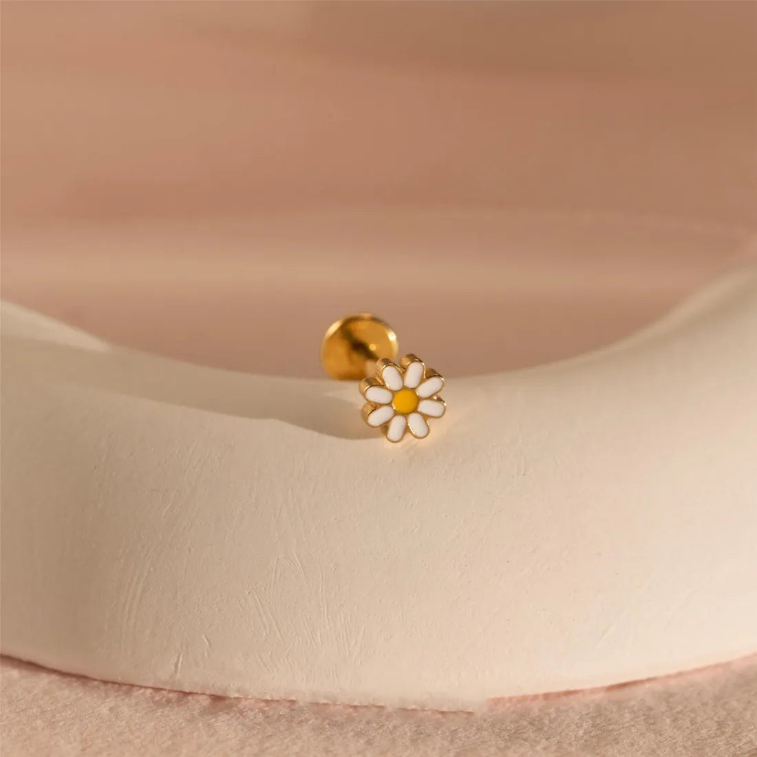 Titanium Daisy Flowers Stud Earring