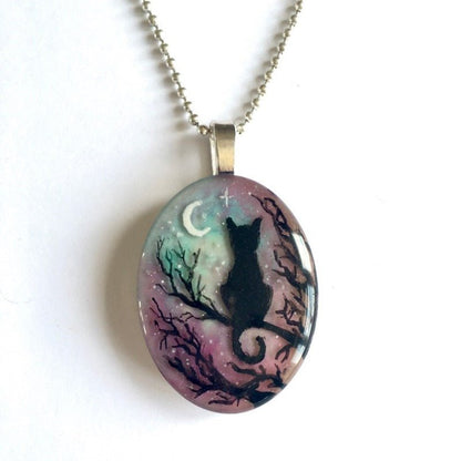 Cat Necklace "The Starry Night"