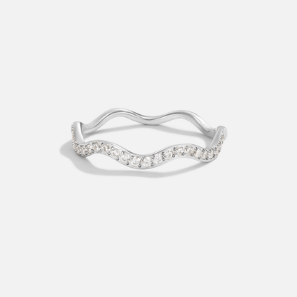 Zenya – Crystal & Silver Wave Ring